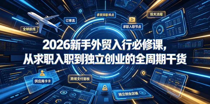 2026新手外贸入行必修课，从求职入职到独立创业的全周期干货-资源后花园