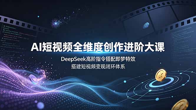 AI短视频全维度创作进阶大课，DeepSeek高阶指令搭配即梦特效，搭建短视频变现闭环体系-资源后花园
