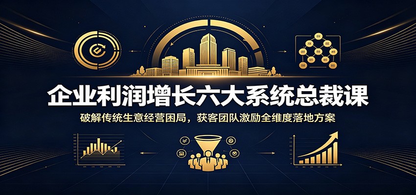企业利润增长六大系统总裁课：破解传统生意经营困局，获客团队激励全维度落地方案-资源后花园