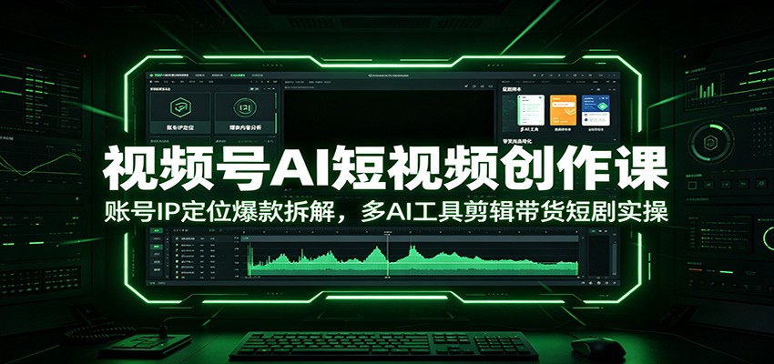视频号AI短视频创作课：账号IP定位爆款拆解，多AI工具剪辑带货短剧实操-资源后花园