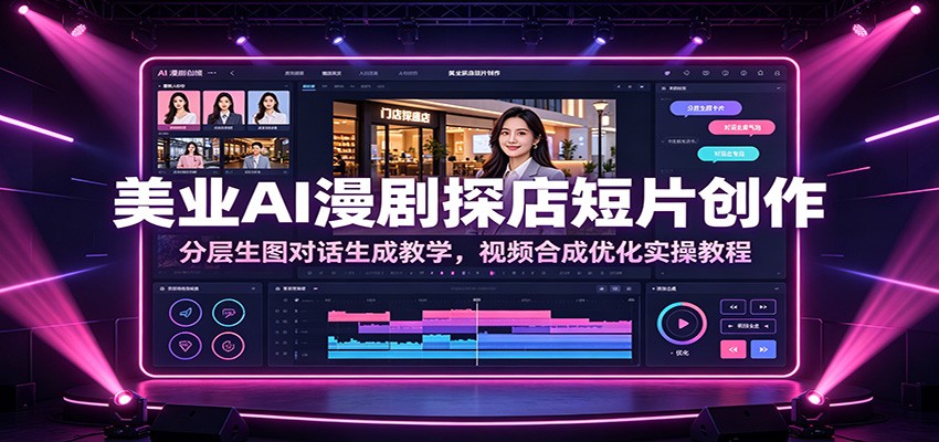 美业AI漫剧探店短片创作：分层生图对话生成教学，视频合成优化实操教程-资源后花园