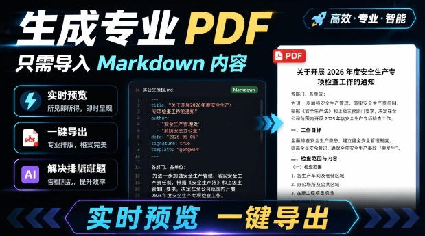 只需导入Markdown内容，实时预览一键导出专业PDF！轻松解决AI生成内容排版问题Presto-资源后花园