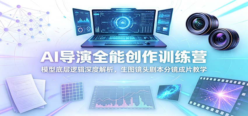 AI导演全能创作训练营：模型底层逻辑深度解析，生图镜头剧本分镜成片教学-资源后花园