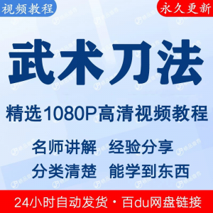 武术刀法基本功视频教程新手自学零基础入门精通教学全套课程全集-资源后花园