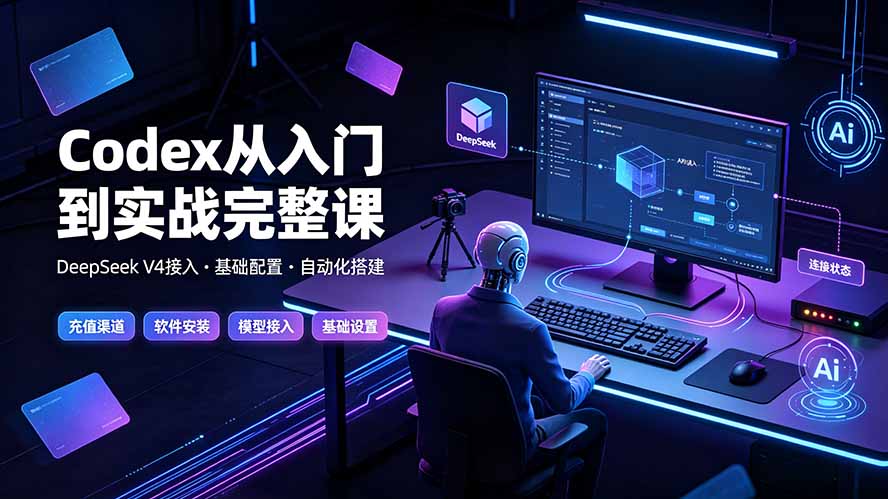 Codex从入门到实战完整课｜充值·安装·接入DeepSeek，记忆·插件·Skill·CLI·MCP全拆解-资源后花园