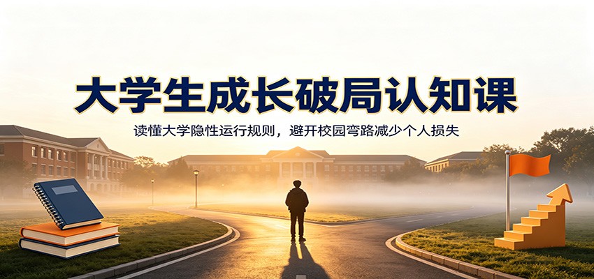 大学生成长破局认知课：读懂大学隐性运行规则，避开校园弯路减少个人损失-资源后花园