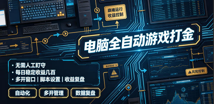 电脑全自动游戏打金，无需人工盯守，每日稳定收益几百！【揭秘】-资源后花园