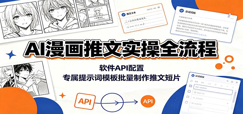 AI漫画推文实操全流程：软件API配置，专属提示词模板批量制作推文短片-资源后花园
