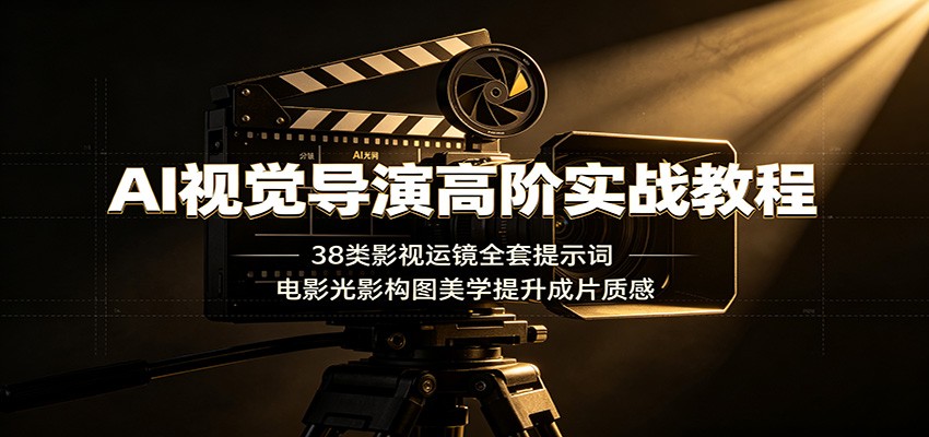 AI视觉导演高阶实战教程：38类影视运镜全套提示词，电影光影构图美学提升成片质感-资源后花园