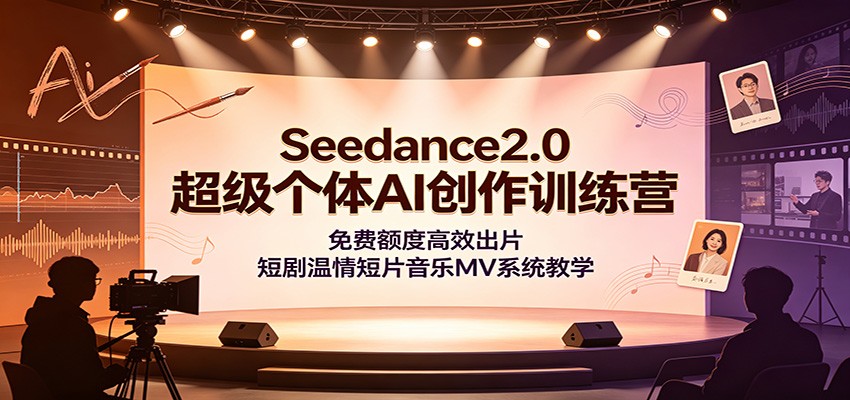 Seedance2.0超级个体AI创作训练营：免费额度高效出片，短剧温情短片音乐MV系统教学-资源后花园