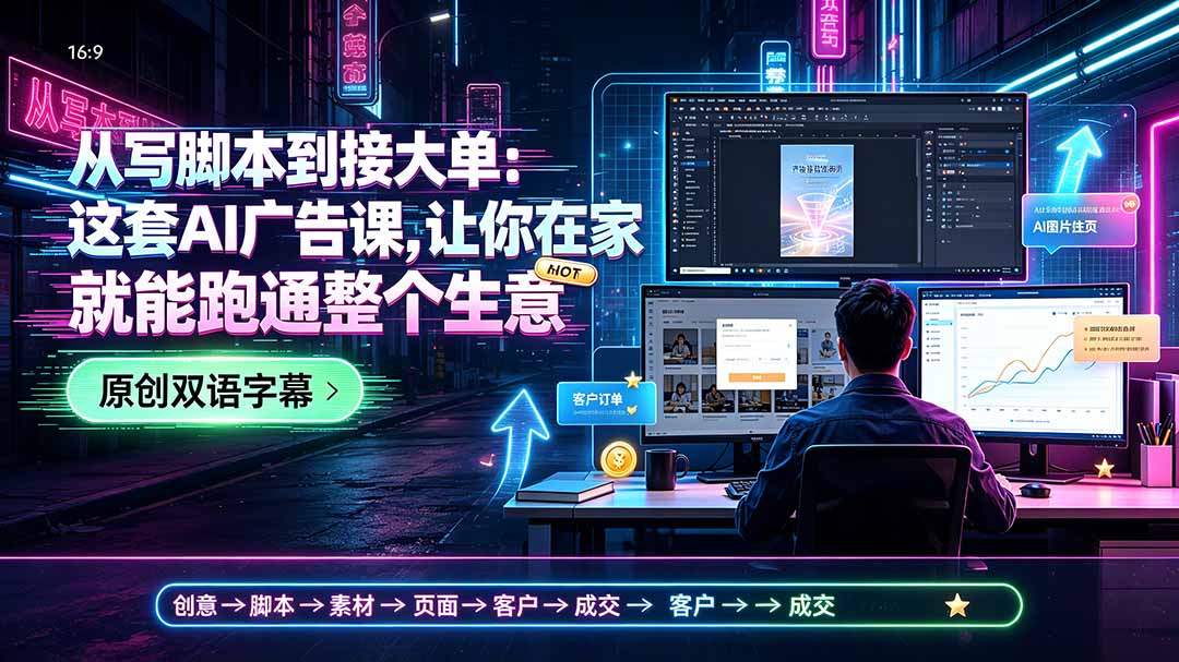 从写脚本到接大单：这套AI广告课，让你在家就能跑通整个生意【原创双语字幕】-资源后花园