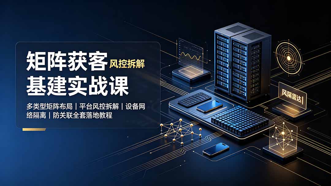 矩阵获客基建实战课：多类型矩阵布局｜平台风控拆解｜设备网络隔离｜防关联全套落地教程-资源后花园