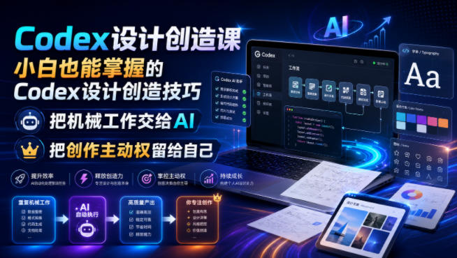 Codex设计创造课，小白也能掌握的Codex设计创造技巧，把机械工作交给AI，把创作主动权留给自己-资源后花园