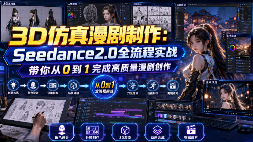 3D仿真漫剧制作：Seedance2.0全流程实战，带你从0到1完成高质量漫剧创作-资源后花园