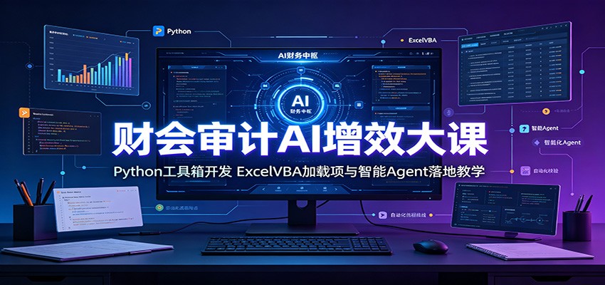 财会审计AI增效大课：Python工具箱开发，ExcelVBA加载项与智能Agent落地教学-资源后花园