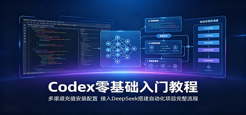 Codex零基础入门教程：多渠道充值安装配置，接入DeepSeek搭建自动化项目完整流程-资源后花园