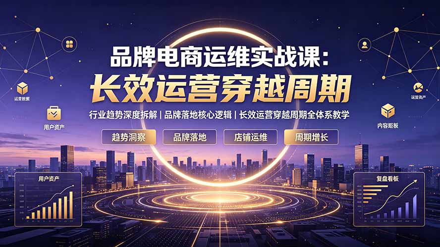 品牌电商运维实战课：行业趋势深度拆解｜品牌落地核心逻辑｜长效运营穿越周期全体系教学-资源后花园