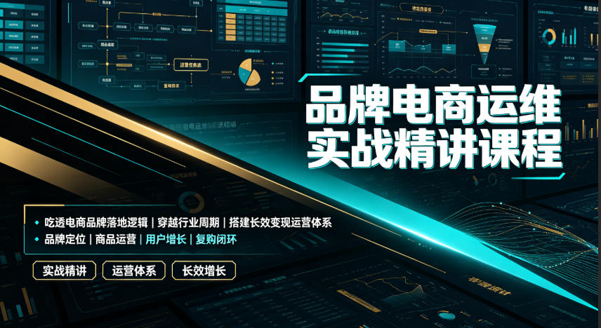 品牌电商运维实战精讲课程｜吃透电商品牌落地逻辑、穿越行业周期、搭建长效变现运营体系-资源后花园