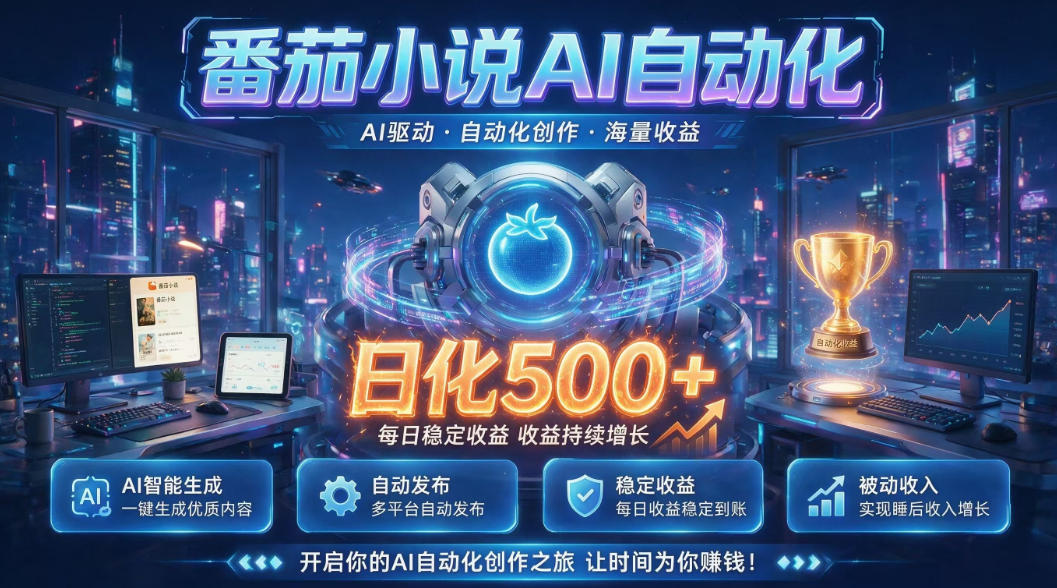 小白可做番茄AI，居家轻创业，每日稳赚500➕，普通人低门槛轻松线上增收【揭秘】-资源后花园