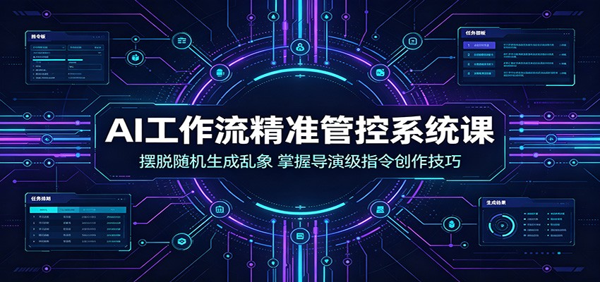 AI工作流精准管控系统课：摆脱随机生成乱象，掌握导演级指令创作技巧-资源后花园