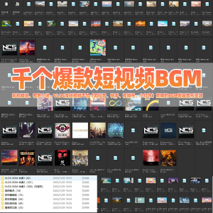 千个爆款短视频BGM背景音乐小红书抖音快手热门VLOG音乐影视解说-资源后花园