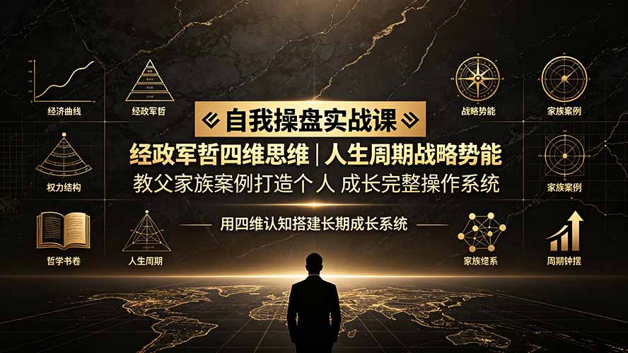自我操盘实战课：经政军哲四维思维｜人生周期战略势能｜教父家族案例打造个人成长完整操作系统-资源后花园