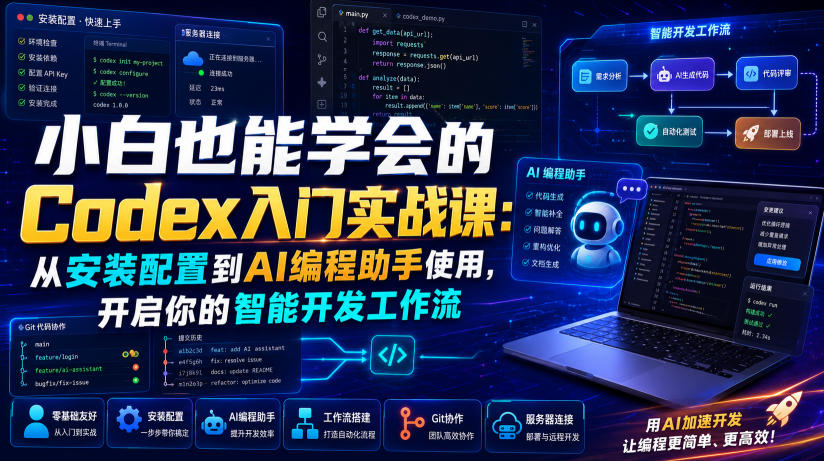 小白也能学会的Codex入门实战课：从安装配置到AI编程助手使用，开启你的智能开发工作流-资源后花园