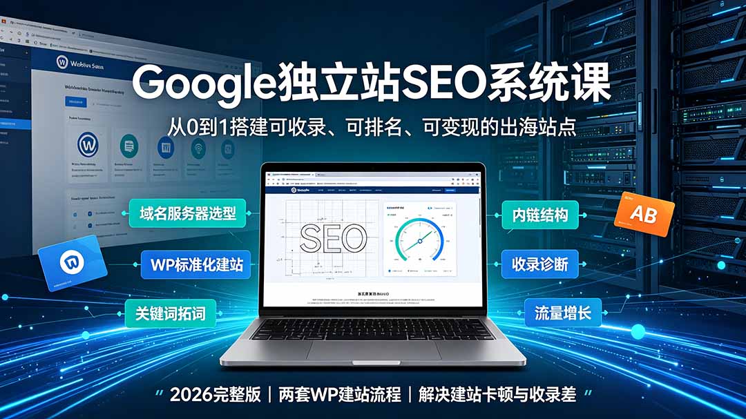 Google独立站SEO-7月系统课:出海基建×WordPress建站×AI内容生产×站内外优化×Search Console×AdSense变现-资源后花园