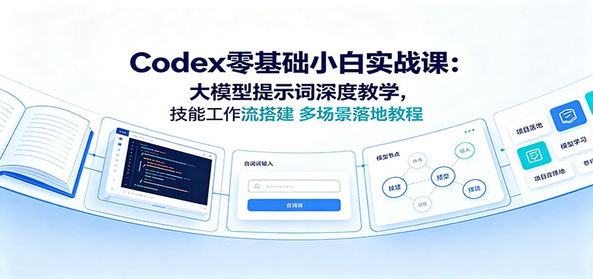 Codex零基础小白实战课:大模型提示词深度教学,技能工作流搭建多场景落地教程-资源后花园
