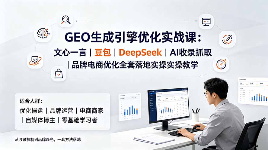 GEO生成引擎优化实战课:文心一言|豆包|DeepSeek|AI收录抓取|品牌电商优化全套落地实操教学-资源后花园