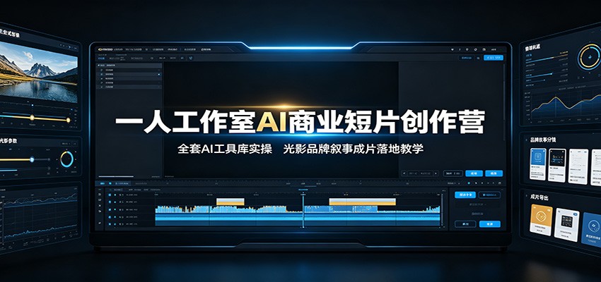 一人工作室AI商业短片创作营:全套AI工具库实操,光影品牌叙事成片落地教学-资源后花园