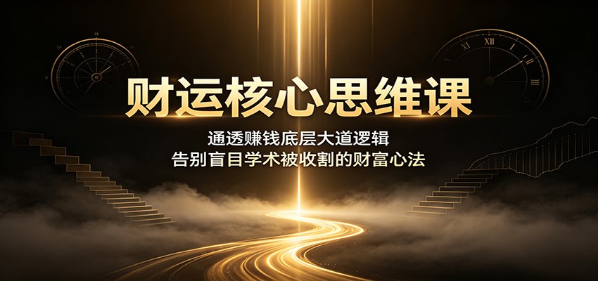 财运核心思维课:通透赚钱底层大道逻辑,告别盲目学术被收割的财富心法-资源后花园