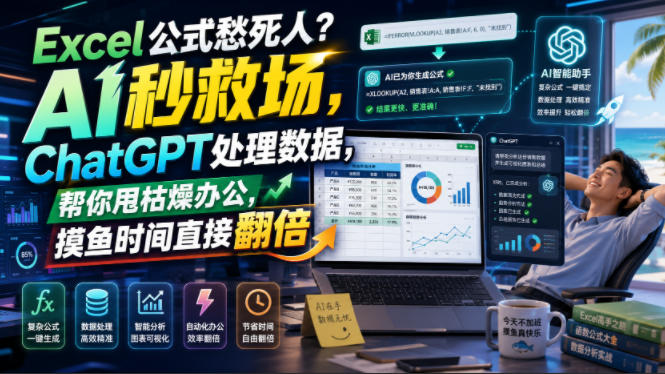 Excel公式愁死人？AI秒救场，ChatGPT处理数据，帮你甩枯燥办公，摸鱼时间直接翻倍【原创双语字幕】-资源后花园
