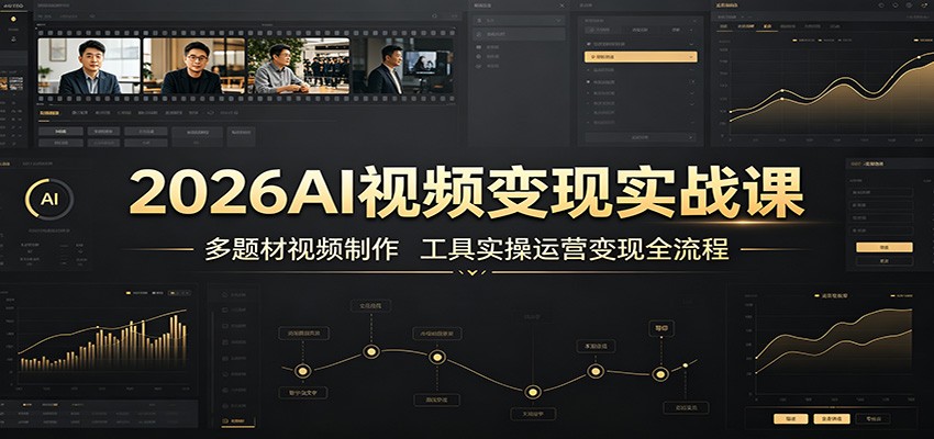 2026AI视频变现实战课：多题材视频制作，工具实操运营变现全流程-资源后花园