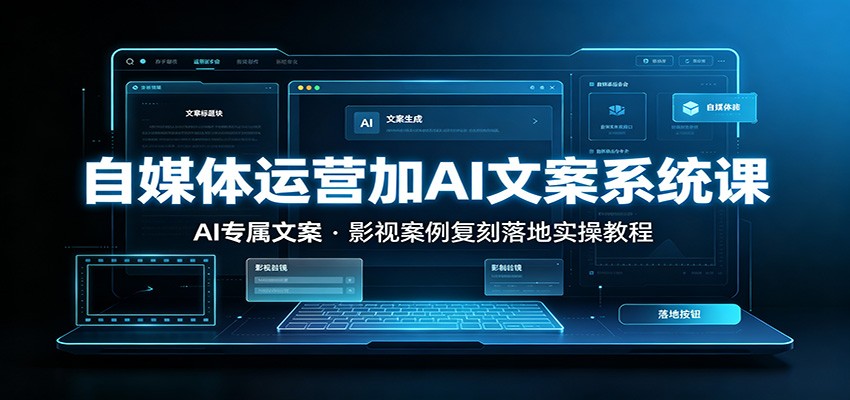 自媒体运营加AI文案系统课：：AI专属文案，影视案例复刻落地实操教程-资源后花园
