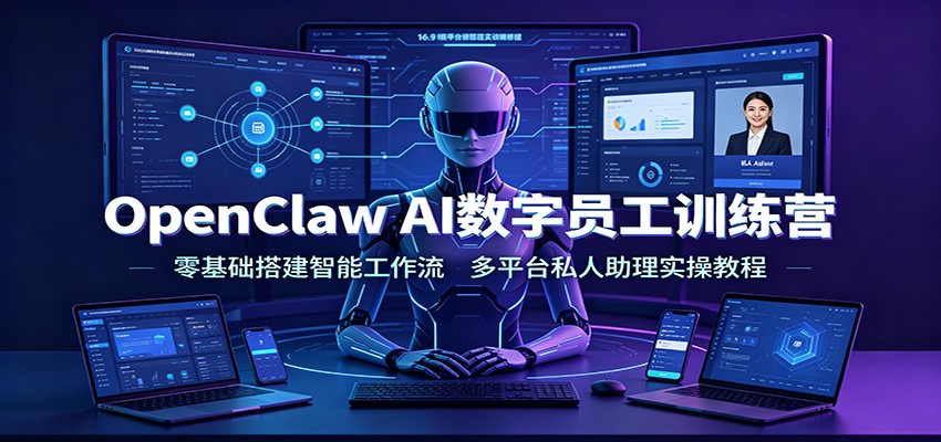 OpenClaw AI数字员工训练营：零基础搭建智能工作流，多平台私人助理实操教程-资源后花园