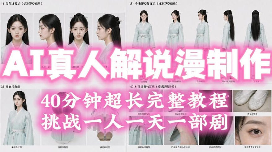 2026年AI真人解说漫剧自动批量化制作教程，40分钟超长完整，自动批量化制作，挑战一人一天一部剧！-资源后花园