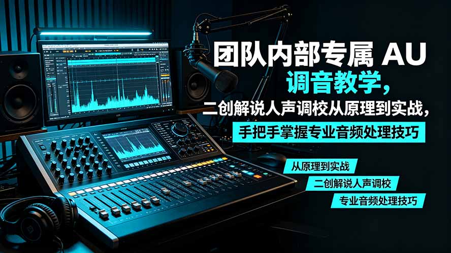 某大佬团队内部专属 AU 调音教学，二创解说人声调校从原理到实战，手把手掌握专业音频处理技巧-资源后花园