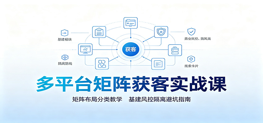 多平台矩阵获客实战课：矩阵布局分类教学，基建风控隔离避坑指南-资源后花园