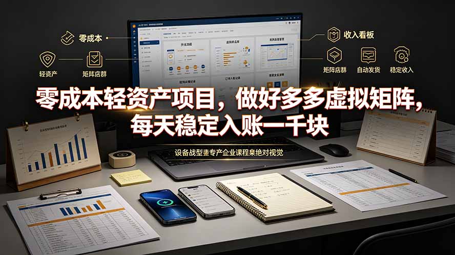 零成本轻资产项目，做好多多虚拟矩阵，每天稳定入账一千块-资源后花园