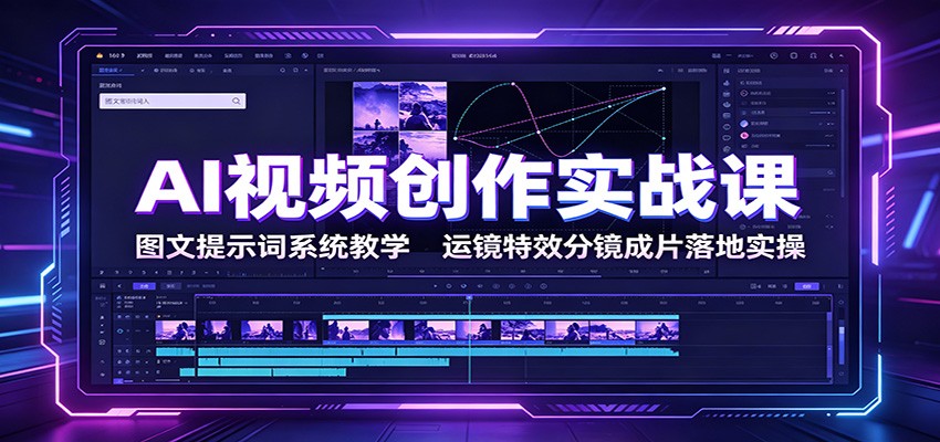 AI视频创作实战课：图文提示词系统教学，运镜特效分镜成片落地实操-资源后花园