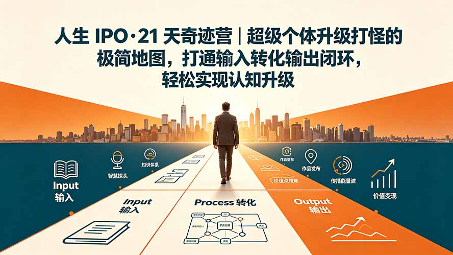 人生 IPO-21 天奇迹营｜超级个体升级打怪的极简地图，打通输入转化输出闭环，轻松实现认知升级-资源后花园