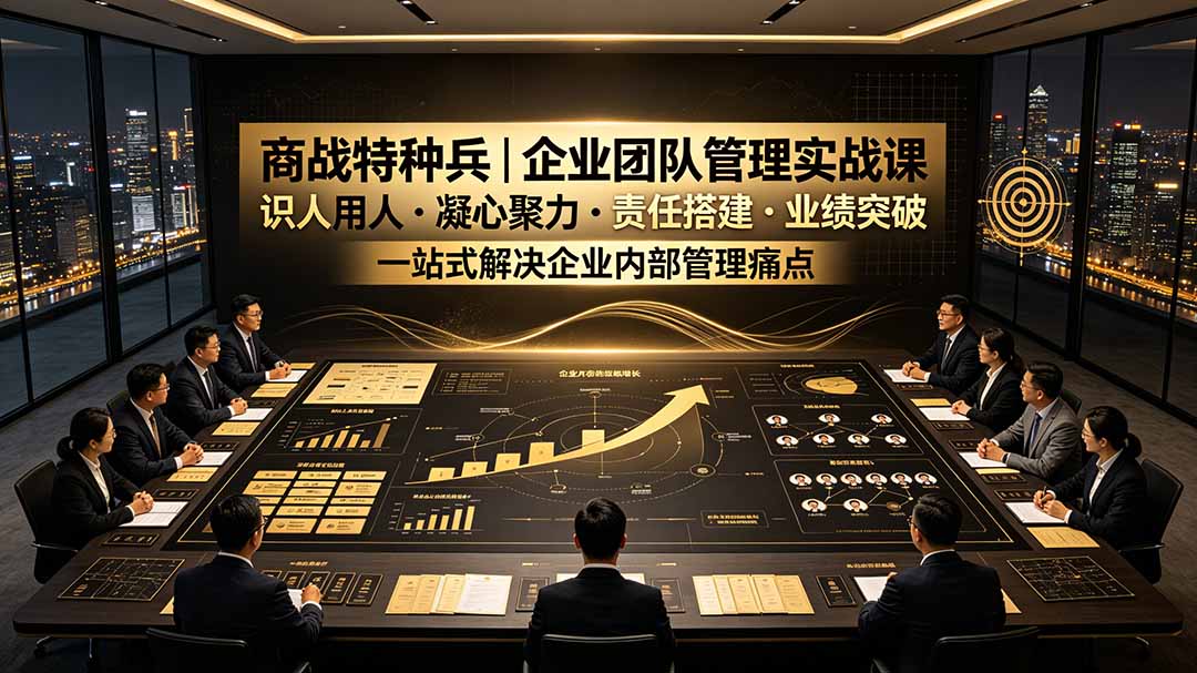 商战特种兵｜企业团队管理实战课：识人用人｜凝心聚力｜责任搭建｜业绩突破，一站式解决企业内部管理痛点-资源后花园