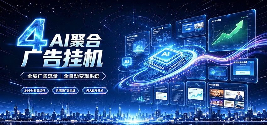 全域广告流量聚合，AI无人挂机稳赚佣金，打造长期稳定被动收入副业-资源后花园