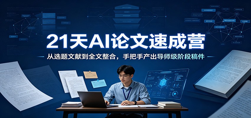 21天AI论文速成营：从选题文献到全文整合，手把手产出导师级阶段稿件-资源后花园