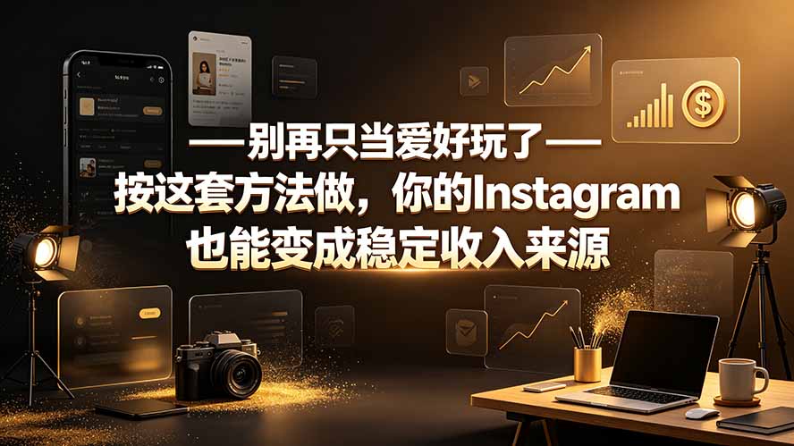 别再只当爱好玩了——按这套方法做，你的Instagram也能变成稳定收入来源-资源后花园