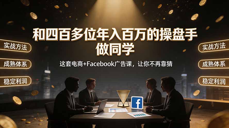 和四百多位年入百万的操盘手做同学——这套电商+Facebook广告课，让你不再靠猜【原创双语字幕】-资源后花园
