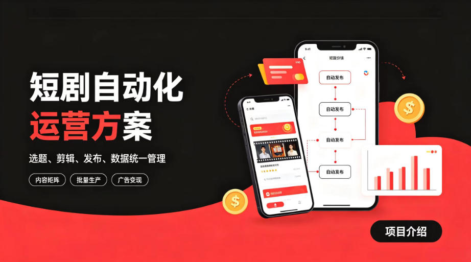 快手全自动短剧矩阵项目｜自动化分发，流量持续变现【揭秘】-资源后花园