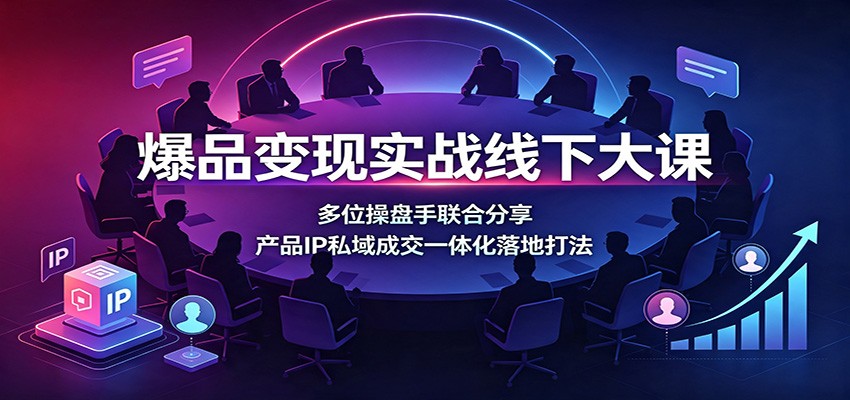 爆品变现实战线下大课：多位操盘手联合分享，产品IP私域成交一体化落地打法-资源后花园