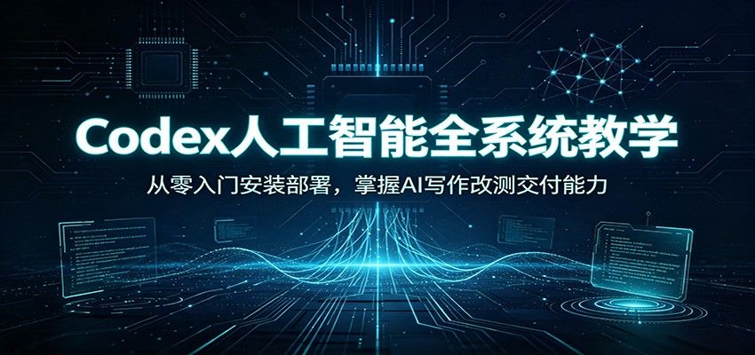 Codex人工智能全系统教学：从零入门安装部署，掌握AI写作改测交付能力-资源后花园